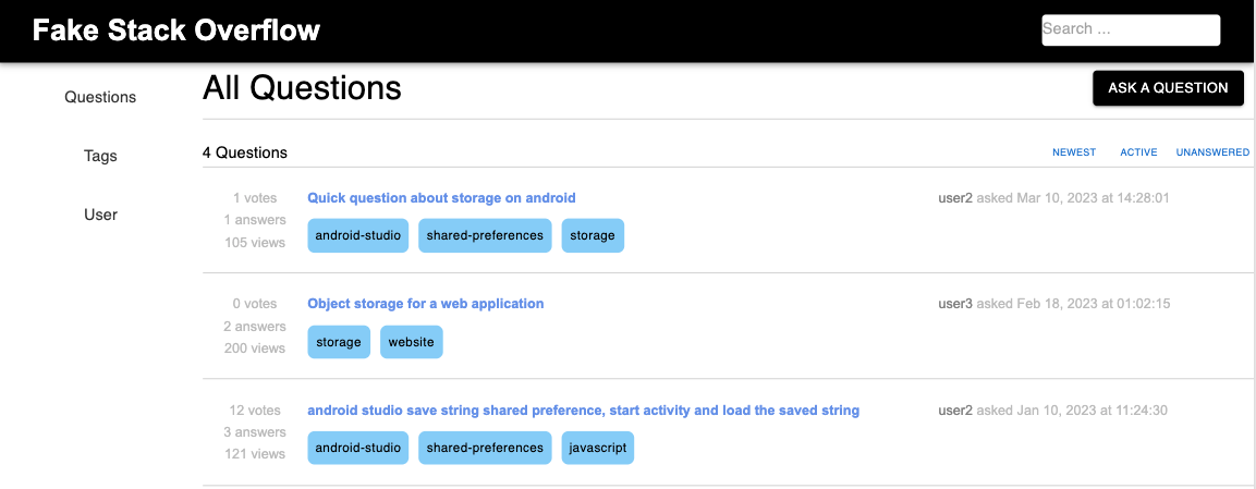 StackOverflow Replica Screenshot